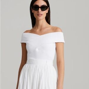 Andiata Abelena Cotton crisscross top size M white